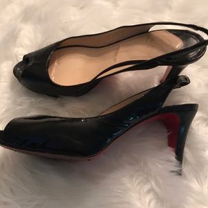Christian Louboutin open toe heels.